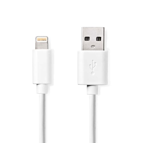 Nedis Lightning Cavo | Usb 2.0 | Connettore Apple Lightning A 8 Pin | Usb-A Maschio | 480 Mbps | Placcato Nickel | 2.00 M | Tondo | Pvc | Bianco | Lab