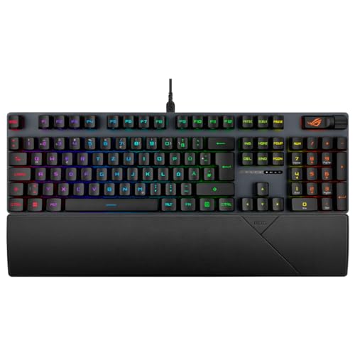 Asus Rog Strix Scope Ii Rx Rgb Tastiera Da Gioco (Layout Qwertz, Illuminazione Aura Sync Rgb, Interruttori Ottici Rog Rx, Scorciatoie Di Streaming, Co