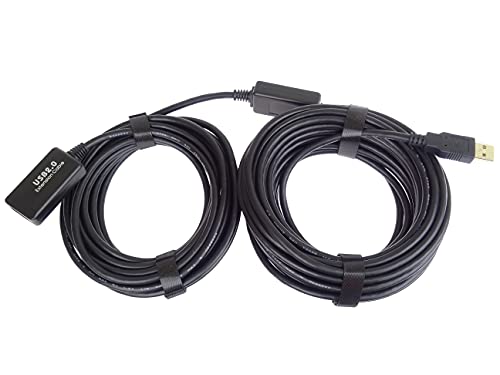 Premiumcord Cavo Prolunga Usb Attivo Con Ripetitore 20M, Usb A Femmina A A Maschio, Cavo Usb 2.0 Ad Alta Velocità, 2X Schermato, Awg20/28, Colore Nero
