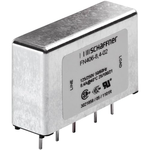 Schaffner Fn 406-0.5-02 Fn 406-0.5-02 Filtro Antidisturbo 250 V/Ac 0.5 A 24 Mh (L X L X A) 45 X 15 X 28 Mm 1 Pz.