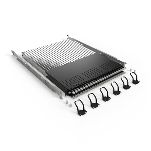 Patchbox Plus+ (Stp, Nero, Cavo 1,8M) – Sistema Di Gestione Cavi Per Rack Con 24 Cavi Cat6A Retrattili (Coppie Ritorte, Poe), Organizer 0Ru, Installaz