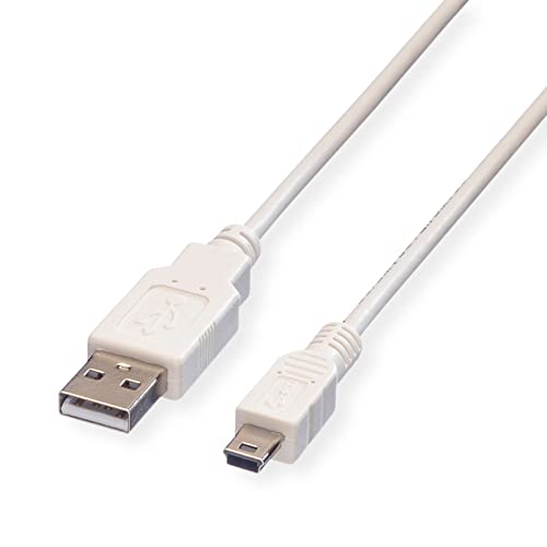 Value 11.99.8708 Cavo Usb 0,8 M Usb A Mini-Usb B Bianco