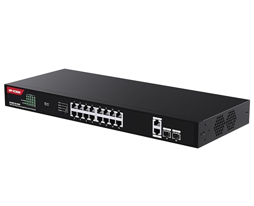 Ip-Com 835646 Switch Ethernet 18Ge+2Sfp Non Gestito Con Poe 16 Porte, G1120P-16-250W Nero