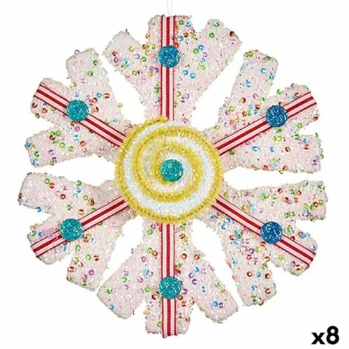 Decorazione Natalizia Fiocchi Di Neve Bianco Rosso 17 X 6 X 17 Cm (8 Unit?)