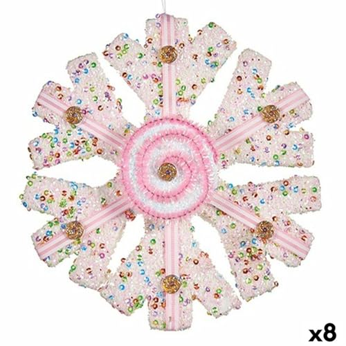 Decorazione Natalizia Fiocchi Di Neve Bianco Rosa 17 X 6 X 17 Cm (8 Unit?)