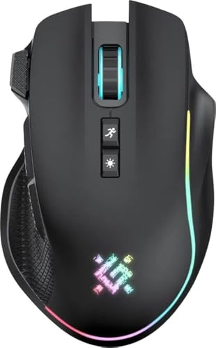 Defender Thunder Gm-213 - Mouse Da Gioco Senza Fili, Con Tasche Laterali, Lunga Durata Della Batteria, Illuminazione Rgb, 5 Tasti Programmabili, Mouse