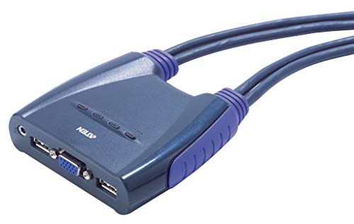 Aten Technologies Aten Cs64Us Black Kvm Switch - Kvm Switches (2048 X 1536 Pixels, Usb, Usb, Vga, 3.5Mm Headphone, Usb A, Vga (D-Sub), 1,99 S)