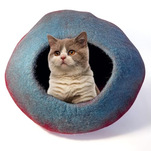 Cuccia Per Gatti In Feltro Fatta A Mano, Accogliente, In Lana, A Forma Di Cupola, Coperta Per Gatti Da Interno