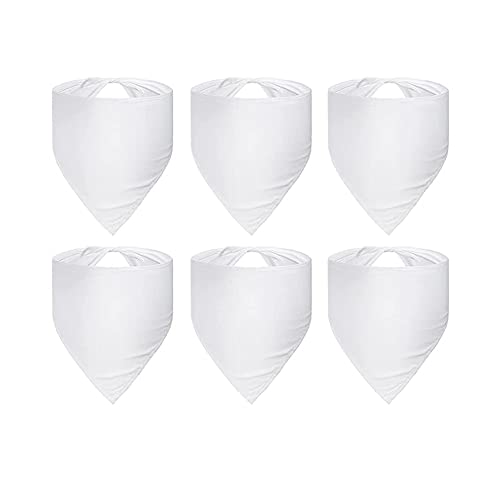 Kufughty 6Pz Sublimazione Nel Bianca Pet Bandana Trasferimento Di Lavabile Diy Triangolo Sciarpa Del Cane Bavaglini Fazzoletto Per Cani Cucciolo Di Ga