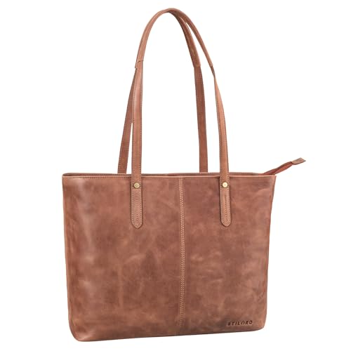 Stilord 'Antonia' Grande Borsa Donna Pelle Vera Tote Bag Borsa Shopper Donna Borsetta Cuoio Borsa Da Lavoro Donna Borsa Vintage Sacchetti Borse Donna,