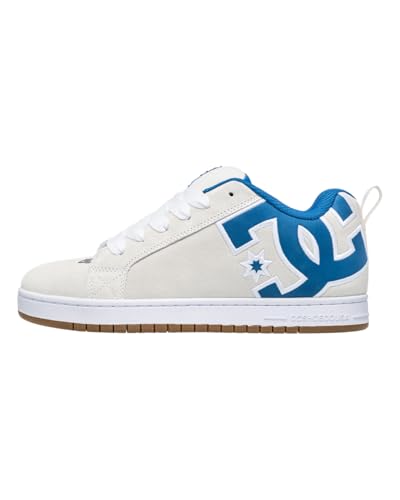 Dc Shoes Court Graffik - Scarpe Da Uomo In Pelle, Bianco Grigio, 44.5 Eu