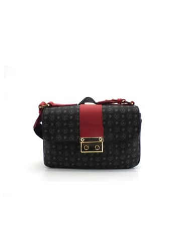 Pollini Borsa Heritage Pvc Nero+Vit.Lacca