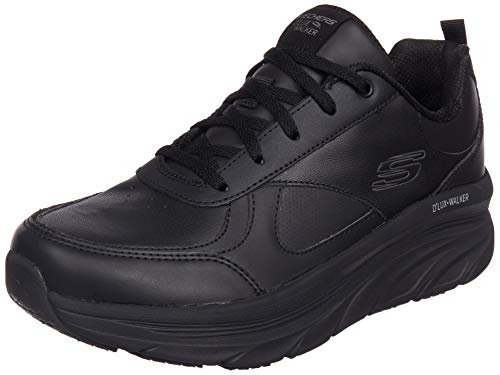 Skechers D'Lux Walker - Timeless Path, Sneaker Donna, Nero Black Leather Trim, 40 Eu