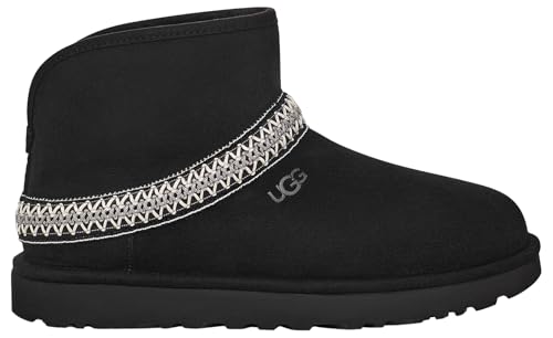 Ugg Classic Mini Crescent, Stivali Alla Moda Donna, Black, 36 Eu
