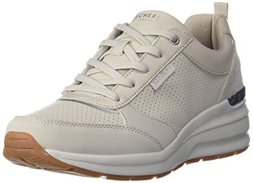 Skechers Billion Subtle Spots, Scarpe Da Ginnastica Basse Donna, Off White Dura Leather White Leopard Trim, 38.5 Eu