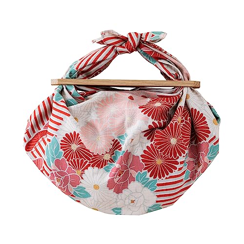 Furoshiki - Borsa Da Imballaggio In Tessuto Con Motivo Floreale (Retro Flower), Realizzata In Giappone, 100% Cotone, Stile Kimono Giapponese, Per Avvo