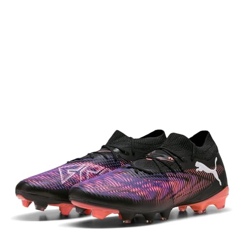 Puma Future 8 Match Fg/Ag, Scarpe Da Calcio Unisex-Adulto, Black White-Glowing Red, 41 Eu