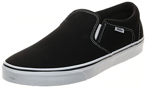 Vans Asher, Slip On Uomo, Canvas Black White, 42 Eu
