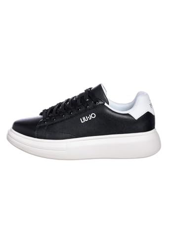 Scarpa Uomo Liu-Jo Sneakers Big 01 In Pelle Nero/Bianco Us24Lj02 7B4027Px47400054 45