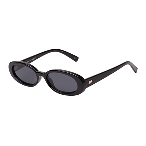 Le Specs Outta Love Oval Frame Acetate Occhiali Da Sole Uni Nero