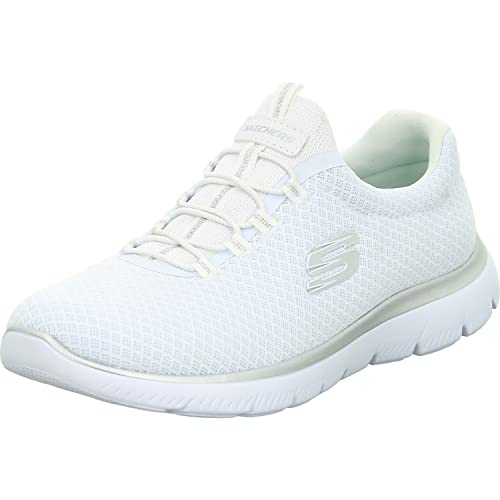 Skechers Summits, Sneaker Donna, Bianco (White/Silver), 38 Eu