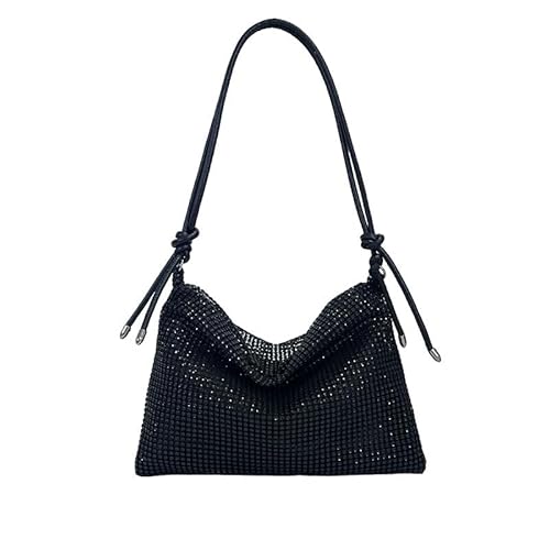 Zyekiu Strass Scintillanti Pochette Donna Elegante, Tracolla Regolabile Borsa Argento Clutch Donna Alta Capacità Pochette Argento Classico E Versatile