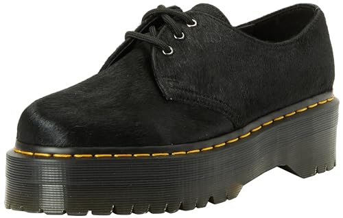 Dr. Martens 1461, Scarpe Stringate Donna, Nero(Black Hair On), 43 Eu