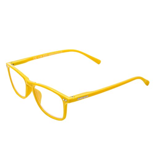 Distinguo Occhiali Da Lettura Unisex Eyewear 813 - Diverse Gradazioni E Colori - Con Custodia Rigida, Panno Per Pulizia, Laccetto Per Occhiale (Giallo