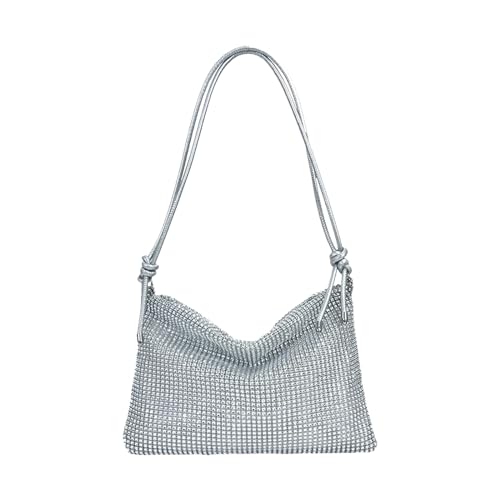 Eupsiiu Pochette Donna, Pochette Argento Cerimonia Borsa Borsa Da Sera Da Donna, Pochette Da Sera Con Strass Lucidi, Borsa Glitter Per Tracolla, Borse