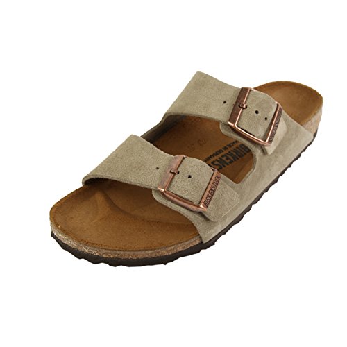 Birkenstock Arizona Sandali, Unisex Adulto, Grigio (Taupe), 38 Eu (Stretta)