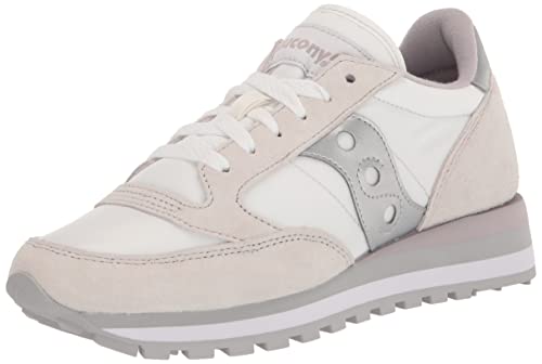 Saucony - Scarpe Da Ginnastica Jazz Triple Da Donna, Bianco/Argento, 38 Eu