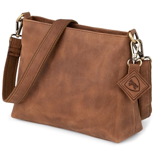 Berliner Bags Vintage Borsa Piccola Tracolla Donna Marbella S, Borsette Donna In Vera Pelle, Borsa Spalla Donna - Marrone