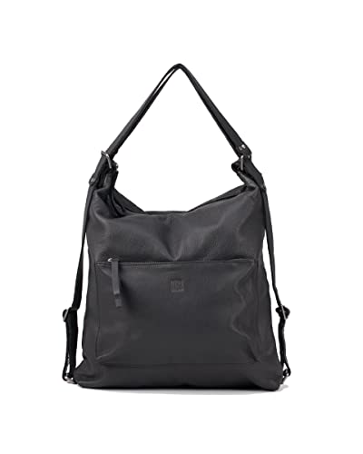 Biba | Borsa Da Donna In Vera Pelle, Zaino Leather Orleans Or1Lo, Tracolla Lunga, Chiusura Con Cerniera, Pelle Bovina Legittima, Colore Nero