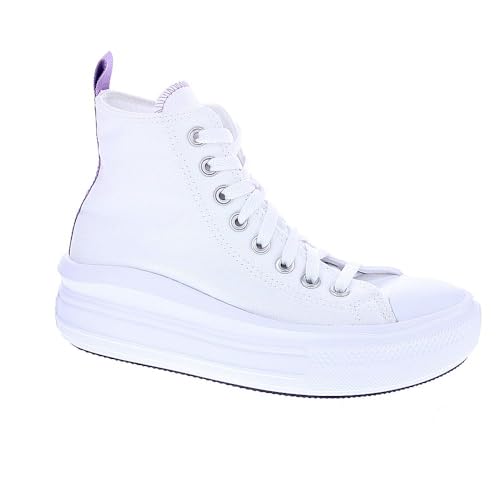 Converse Chuck Taylor All Star Move Platform, Sneaker Uomo, White/Pixel Purple/White, 40 Eu