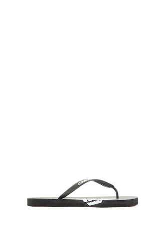 Emporio Armani Bold Eagle Logo Flip Flops, Flip-Flop Unisex - Adulto, Multicolore (Black+White), 40 Eu