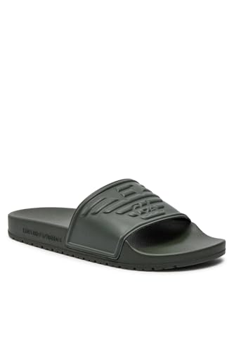 Emporio Armani Man Sandalo In Gomma Con Logo Xvps08 Xn747, Military+Military S132, 42