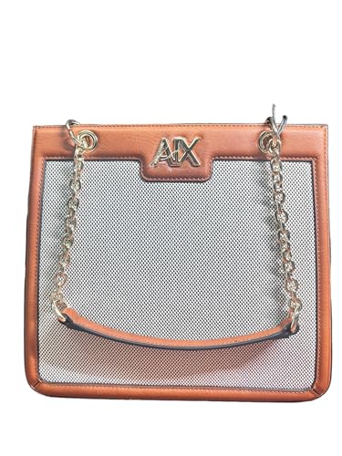Armani Exchange Shopping Bag Marrone 17453 Cuoio/Canvas Spb Tu