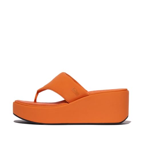 Fitflop Platfforms Wedge Toe-Post Sandals, Sandali Con Zeppa Donna, Satsuma, 37 Eu