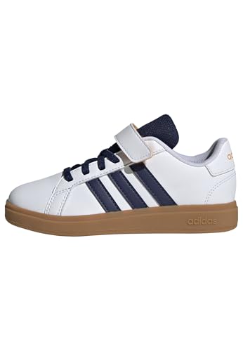 Adidas Grand Court 2.0 Shoes Children, Scarpe Da Tennis, Ftwr White/Dark Blue/Gum10, 32 Eu