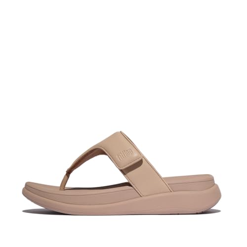 Fitflop F-Mode Go Adjustable Flatform Toe-Post Sandals, Sandali Donna, Beige, 39 Eu
