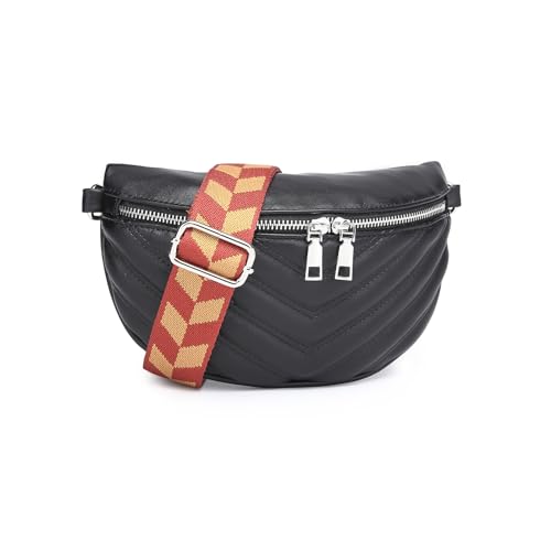 Miss Lulu Borsa Tracolla Donna, Elegante Marsupio Donna, Pelle Sintetica, Impermeabile