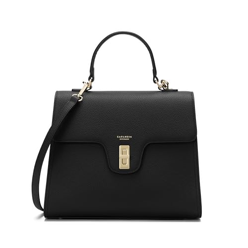 Carlheim, Gotland Genuine Leather Collection, Estelle Genuine Leather Handbag (Black)