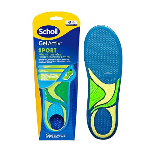 Scholl Gelactiv Solette Sportive Da Uomo, Comode Solette Da Corsa, Per Piedi Freschi E Freschi, Super Assorbimento Degli Urti E Sospensioni Con Tecnol