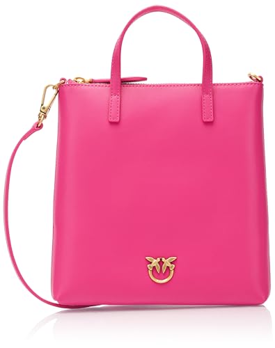 Pinko Mini Shopper Vitello Seta, Borsa Donna, N17Q_Pink Antique Gold, Taglia Unica