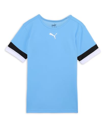 Puma Teamrise Jersey Jr, Shirt Unisex - Bambini E Ragazzi, Team Light Blue-Puma Black-Puma White, 128