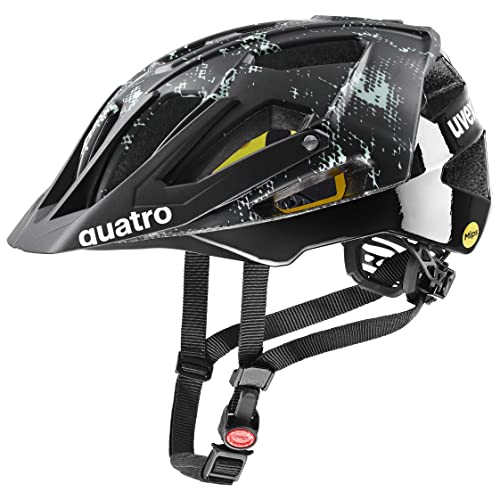 Uvex Quatro Cc Mips, Casco Da Bicicletta Unisex-Adult, Black-Jade Matt, 52-57 Cm