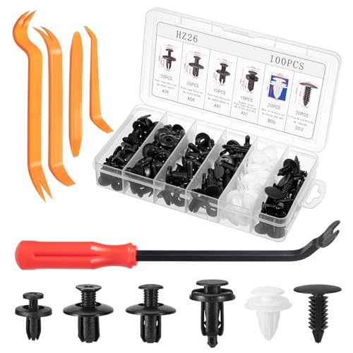 Bczhieulw Clip Per Auto - 6 Tipi Diversi Di Clip Del Pannello Della Porta E Clip In Plastica Per La Guarnizione Del Paraurti Universale, Set Di 105 Pe