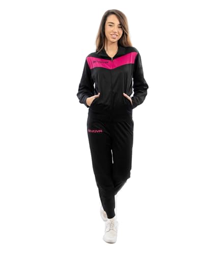 Givova Tuta Visa Fluo Triacetato Nero/Fuxia Tg. 2Xs