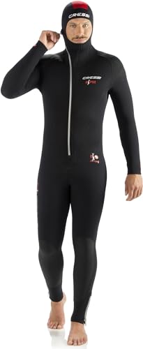Cressi Diver All-In-One Man Monopiece, Muta Monopezzo 7Mm Uomo, Nero/Rosso, 3Xl
