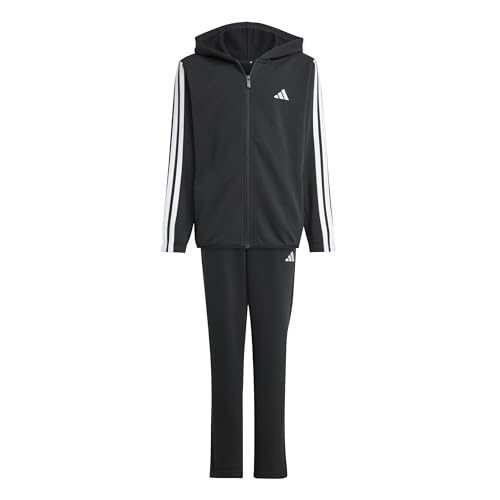Adidas Unisex - Bambini Essentials Tracksuit, Black/White, 13-14 Years